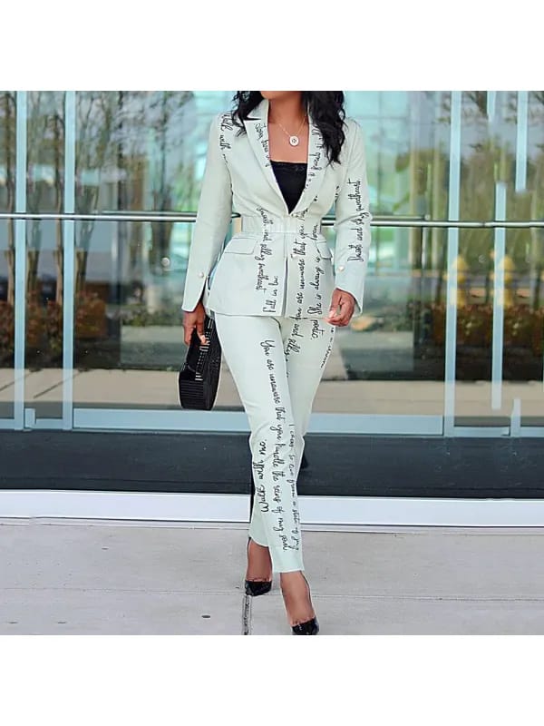 Elegant Printed Letters Suit S 028147762 Elegant Printed Letters Suit S 028147762