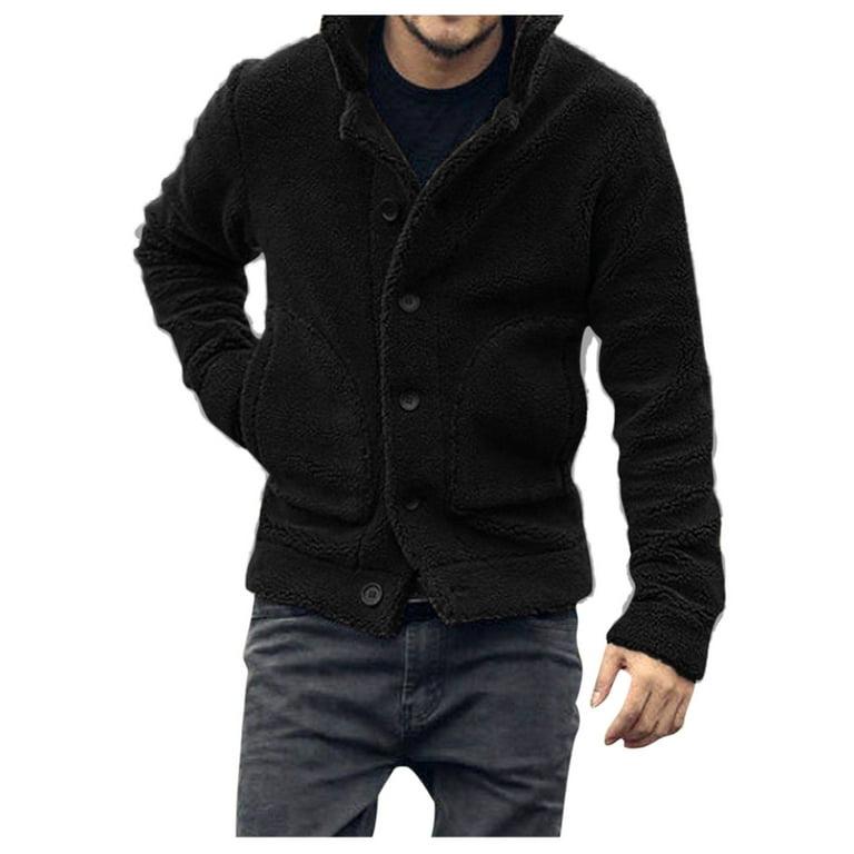 Winter Warm Wool Jacket Men's Granular Wool Fabric Reversible Wool Jacket XXL S4177378 - Tuzzut.com Qatar Online Shopping
