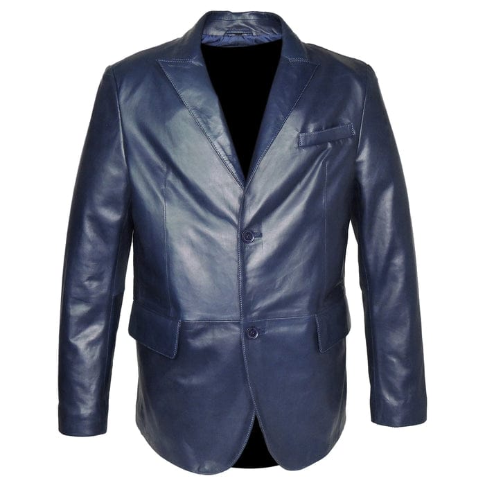 Men's Casual Genuine Leather Suit, Slim Fit, Uncoated Water Dyed, Vegetable Tanned Sheepskin, Coat, Outerwear, Japan Fashion - S4063144 - Tuzzut.com Qatar Online Shopping