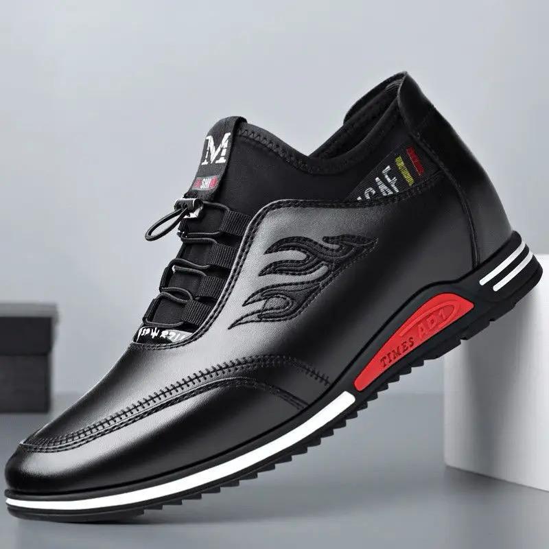Breathable Leather Shoes Black Soft Leather Soft Bottom  Casual Comfort 43 - Tuzzut.com Qatar Online Shopping