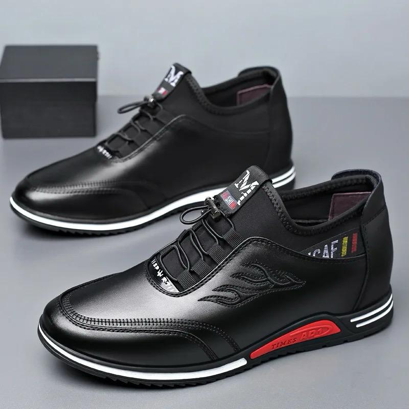 Breathable Leather Shoes Black Soft Leather Soft Bottom  Casual Comfort 43 - Tuzzut.com Qatar Online Shopping