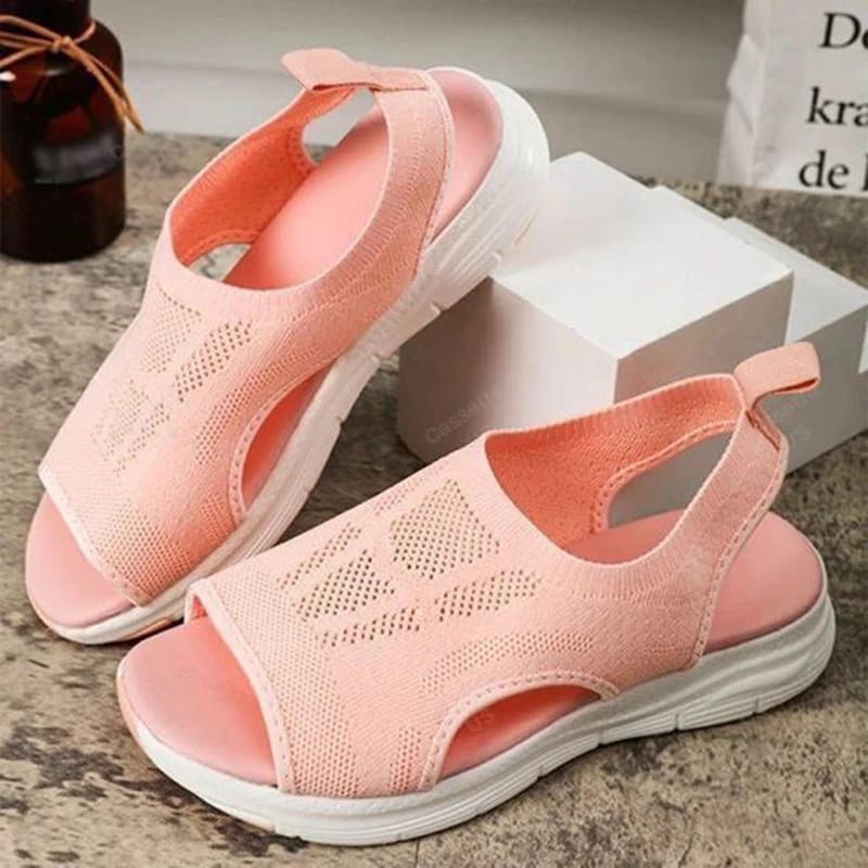 Summer Women Sandals Mesh Fish Platform Women's Open Toe Shoes Wedge Sandals Ladies - Tuzzut.com Qatar Online Shopping