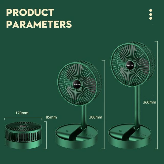 USB Rechargeable Telescopic Folding Fan USB Rechargeable Telescopic Folding Fan