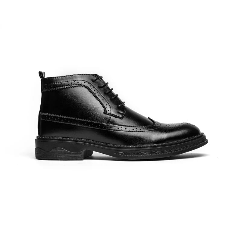 New Leather Shoes Men Boots Winter Formal Leather Oxfords Boots Shoes 43 - Tuzzut.com Qatar Online Shopping