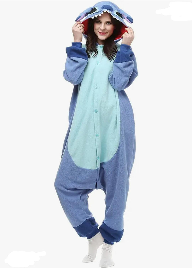 Adult Onesie Pajamas for Women Men Cartoon Animal Christmas Halloween Cosplay Onepiece Costume Stitch XL S4825388