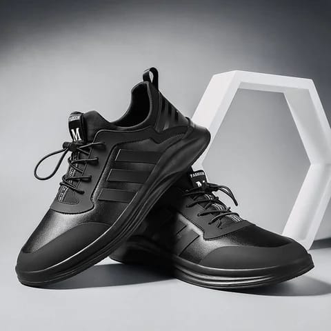 New styles black breathable sneakers casual men running walking shoe 43 - Tuzzut.com Qatar Online Shopping