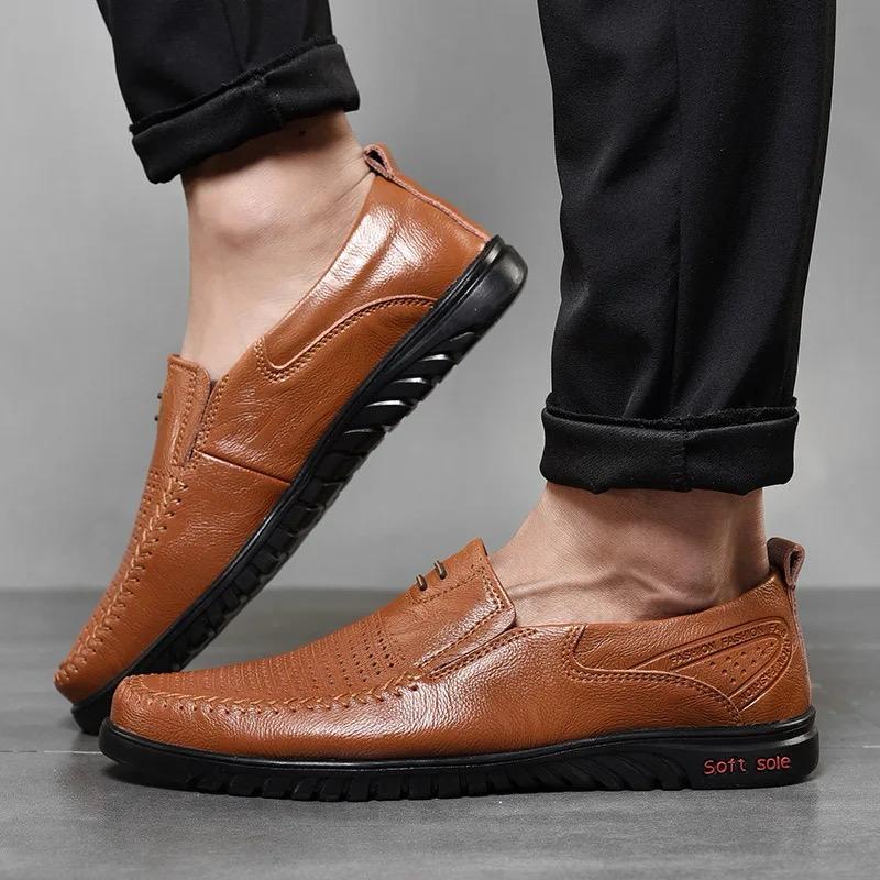 Summer Breathable Hole Shoes Trendy Men's Shoes Casual Mesh Hole Peas Shoe 44 - Tuzzut.com Qatar Online Shopping