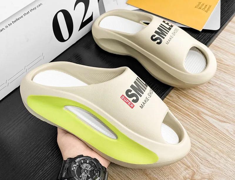 Slippers Men's Sandals Summer Fashion Thick Bottom Anti-slip Slip-on Casual Beach Shoes 44 - Tuzzut.com Qatar Online Shopping