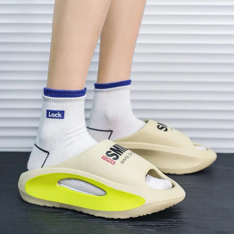 Slippers Men's Sandals Summer Fashion Thick Bottom Anti-slip Slip-on Casual Beach Shoes 44 - Tuzzut.com Qatar Online Shopping