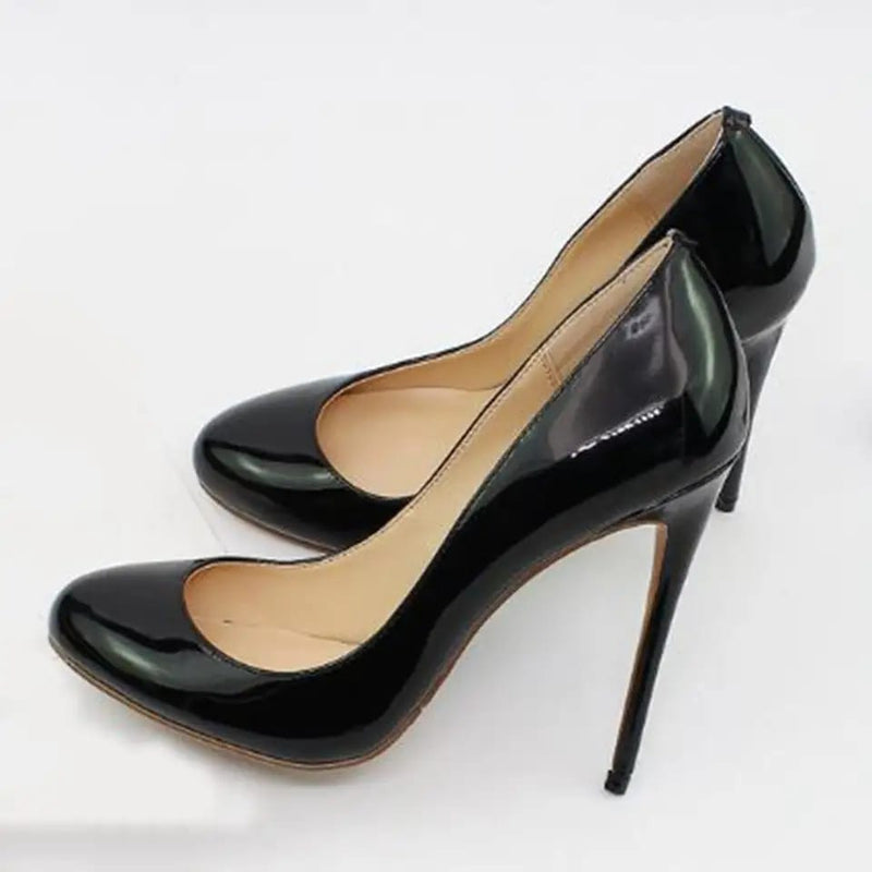 Brand Spring New Black Pumps Sexy Patent Leather Thin High Heels 36 - Tuzzut.com Qatar Online Shopping
