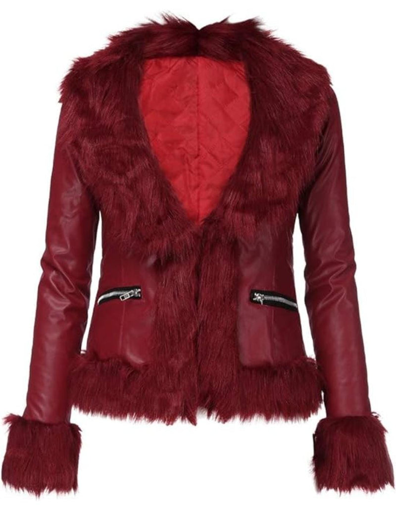 Women's Winter Faux Fur Warm Short Coat for ladies M S3512877 - Tuzzut.com Qatar Online Shopping
