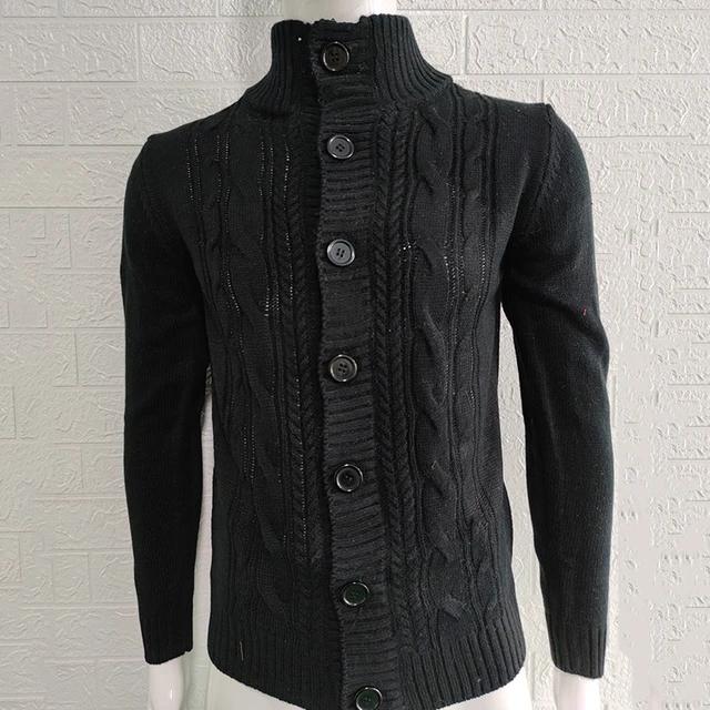 Men's Sweater Slim Fit Cardigan Knitted Single Breasted Button Winter Stand Collar Cardigan S4450721 Men's Sweater Slim Fit Cardigan Knitted Single Breasted Button Winter Stand Collar Cardigan S4450721