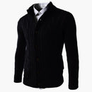 Men's Sweater Slim Fit Cardigan Knitted Single Breasted Button Winter Stand Collar Cardigan S4450721 - Tuzzut.com Qatar Online Shopping