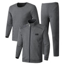 Men 3 Pieces Cotton Sportwear Suit Fitness Comfortable Tracksuit Sport Running Sets S479144 - Tuzzut.com Qatar Online Shopping