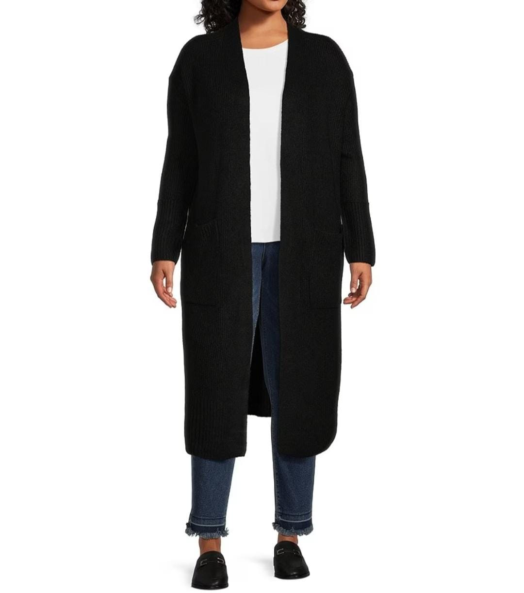 Plus Size Long Sleeve Cozy Maxi Cardigan B-43687 Plus Size Long Sleeve Cozy Maxi Cardigan B-43687