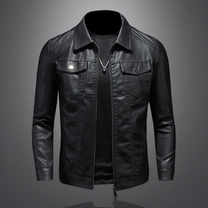 Men's PU Jackets Fashion Man Streetwear Hip Hop Motorcycle Leather Coats m S4789037 - Tuzzut.com Qatar Online Shopping