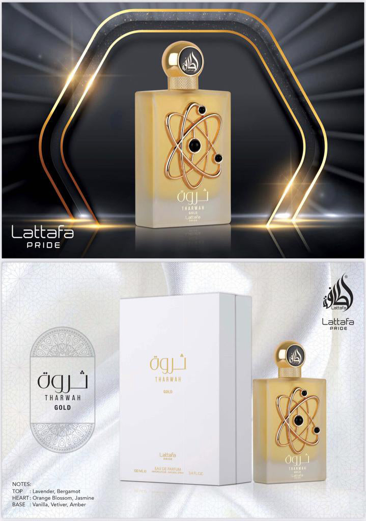 Tharwah Gold EDP Perfume - 100ml (3.4 Oz) By Lattafa Pride Tharwah Gold EDP Perfume - 100ml (3.4 Oz) By Lattafa Pride