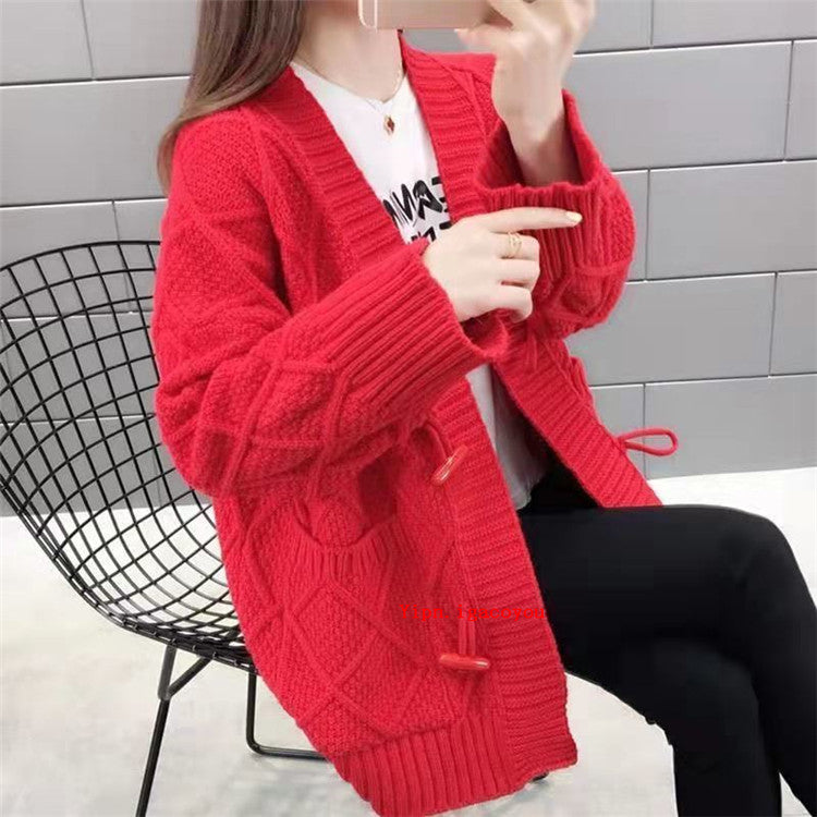 Spring Autumn New Loose Wild Long Sleeves Knitwear Female Sweaters 2XL S2624563 - Tuzzut.com Qatar Online Shopping