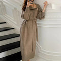 Vintage Winter Black Knitted Dress Ladies L 28020