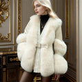 Fashion Slim White Furry Jacket Women 2023 Autumn Winter Thick Warm Faux Leather Fur Coat M B-33531 - Tuzzut.com Qatar Online Shopping