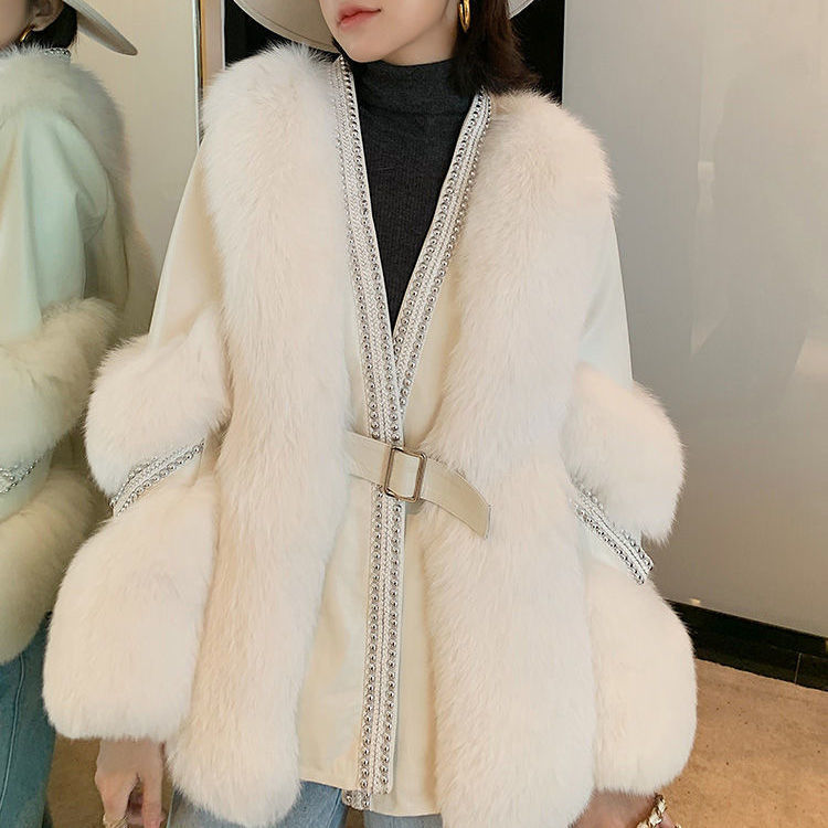 Fashion Slim White Furry Jacket Women 2023 Autumn Winter Thick Warm Faux Leather Fur Coat M B-33531 - Tuzzut.com Qatar Online Shopping