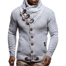 Autumn Casual Vintage Button Sweaters Men Turtleneck Knitted Cardigans XL S4781329 - Tuzzut.com Qatar Online Shopping