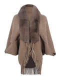 Autumn Loose Thick Imitation-Rabbit Fur Collar Sweater Women Winter Fashion Ladies Cardigan Knitted Wool Shawl Sweater Tops B-258741 - Tuzzut.com Qatar Online Shopping