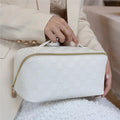 New Plaid Cosmetic Bag PU Pillow Makeup Pouch Women's Large-Capacity Luxury Wash Bag B-44302 - Tuzzut.com Qatar Online Shopping