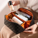 New Plaid Cosmetic Bag PU Pillow Makeup Pouch Women's Large-Capacity Luxury Wash Bag B-44302 - Tuzzut.com Qatar Online Shopping