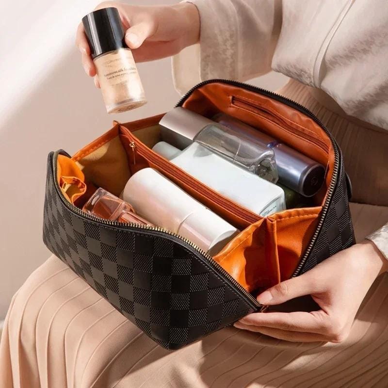 Plaid Cosmetic Bag Pillow Makeup Pouch B-44302 Plaid Cosmetic Bag Pillow Makeup Pouch B-44302