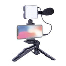 Video Vlog Making Tripod Kit with Mic & Light AY-49 - Tuzzut.com Qatar Online Shopping