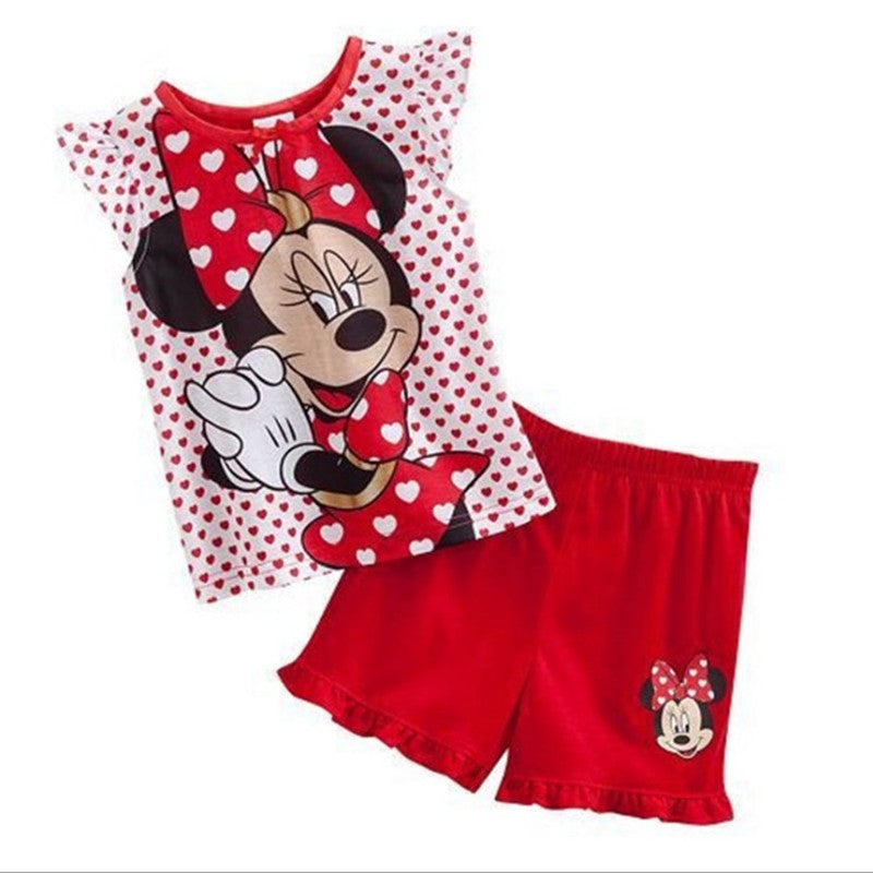 Summer Mickey Mouse Girls Pajamas Suits 2-3 Y S3546071 - Tuzzut.com Qatar Online Shopping