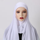 Chiffon Instant Hijab Scarfs Stretchable Shawl with Neck Cover - Tuzzut.com Qatar Online Shopping