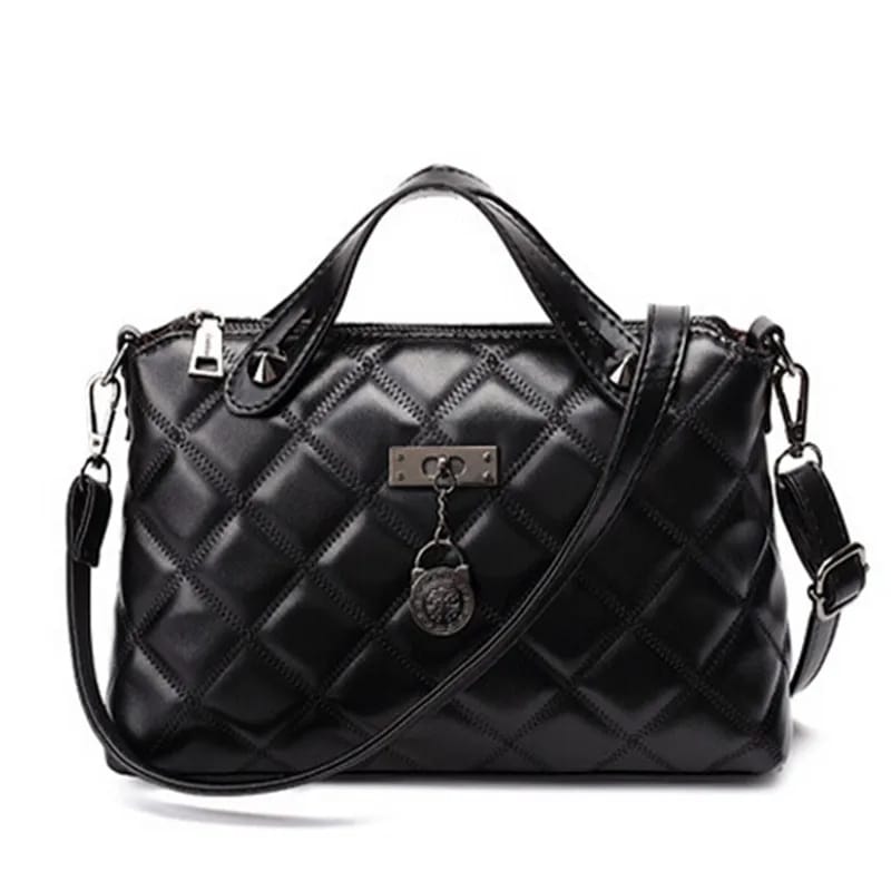 Fashion Handbag Quilted Bag Leather Women Messenger Bags Black S4374158 - Tuzzut.com Qatar Online Shopping