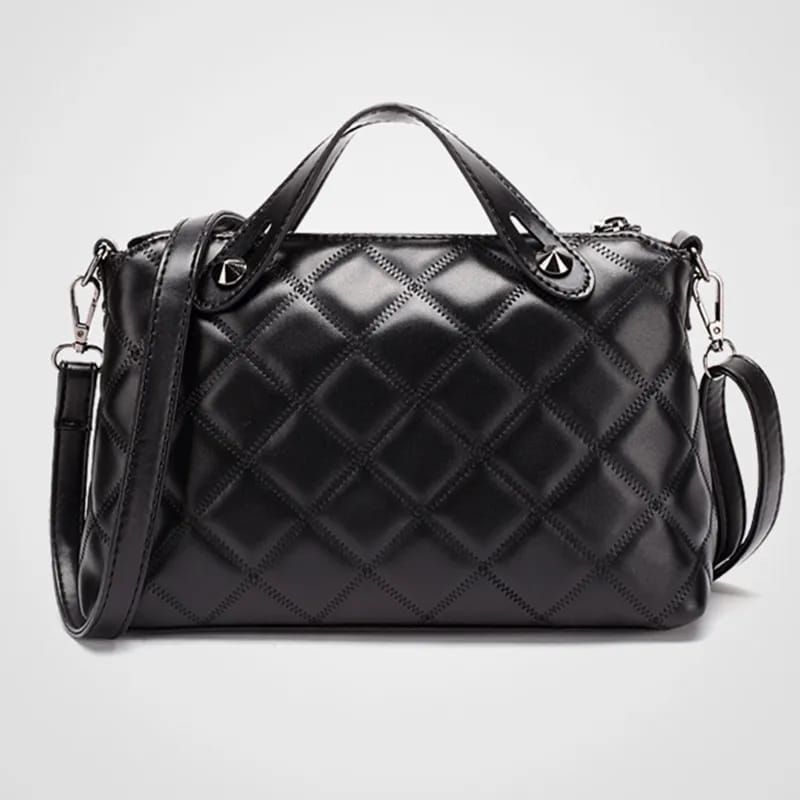 Fashion Handbag Quilted Bag Leather Women Messenger Bags Black S4374158 - Tuzzut.com Qatar Online Shopping