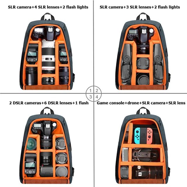Camera Bag Outdoor Portable Waterproof Scratch Resistant Dual Shoulders Backpack Camera Bag S839943 - Tuzzut.com Qatar Online Shopping