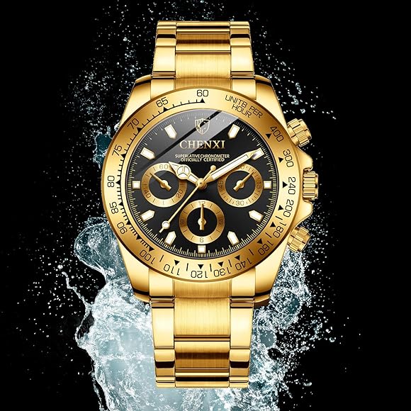 Chenxi Watch Men Gold Fashion Watches Stainless Steel Men's Watches S2589374 - Tuzzut.com Qatar Online Shopping