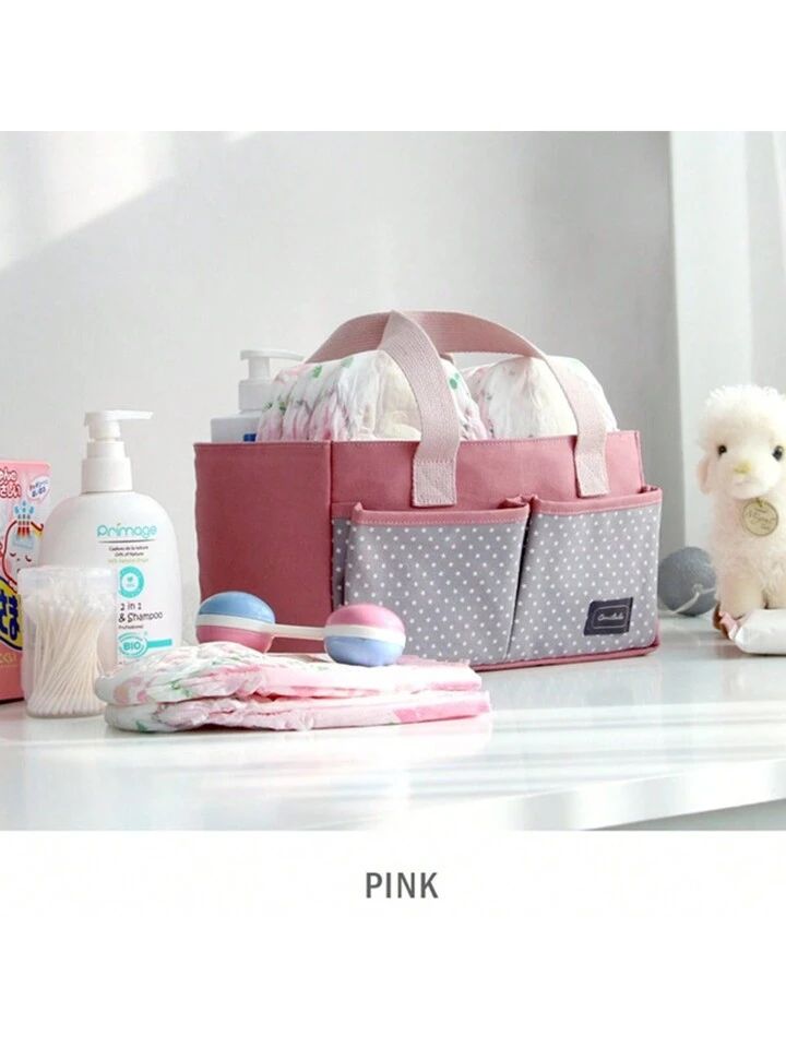 1pc Multifunctional Baby Stroller Hanging Bag For Mommy, Storage Bag For Baby Bottle & Diaper, Pink S334044 - Tuzzut.com Qatar Online Shopping