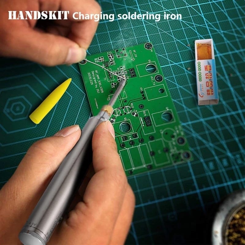 USB 8W Wireless Soldering Iron Kits Adjustable Temperature Portable Rechargeable Ceramic Core Heating Home Welding Soldering Repair Tools - Tuzzut.com Qatar Online Shopping