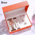 Swan ladies watch set 5 pcs with beautiful box - Tuzzut.com Qatar Online Shopping