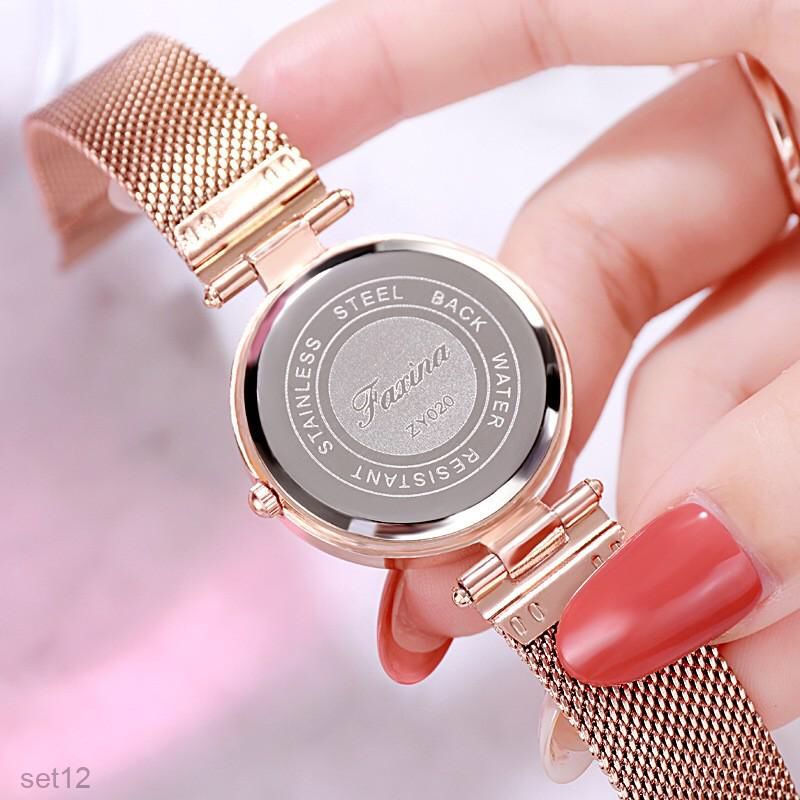 Swan ladies watch set 5 pcs with beautiful box - Tuzzut.com Qatar Online Shopping