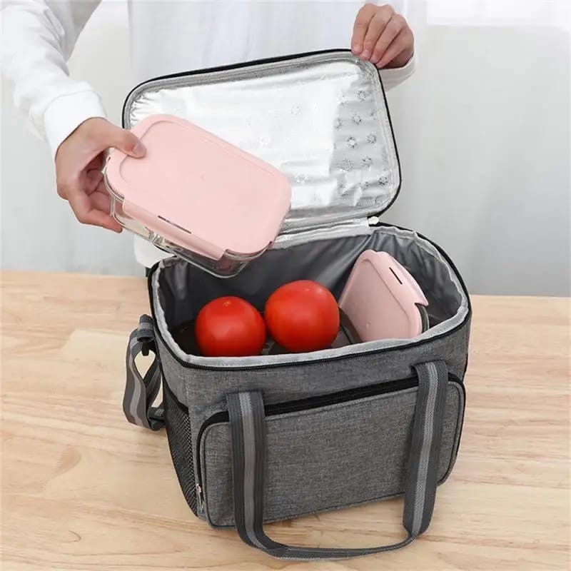 Portable Lunch Bag Thermal Insulated Lunch Box Tote Cooler Handbag X4415210 - Tuzzut.com Qatar Online Shopping