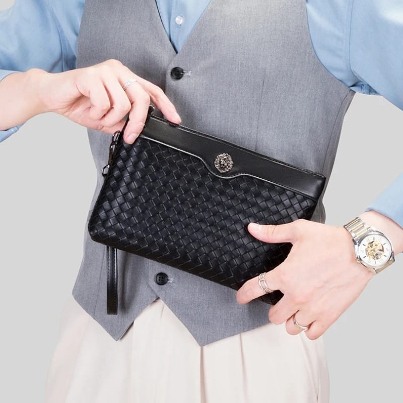 Men Fashion Solid Color Faux Leather Briefcases S4892572 - Tuzzut.com Qatar Online Shopping