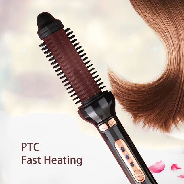 Automatic Ceramic Curling Iron 1.5 Inch Hair Brush Curler Straightener 2-Way - Tuzzut.com Qatar Online Shopping