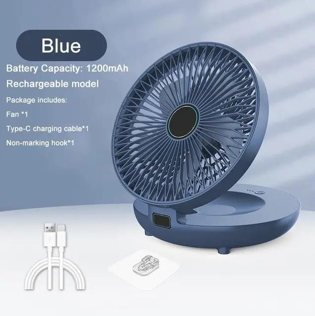 Wall-Mounted Desktop Fan Type-C Charging Portable Table Fans - Tuzzut.com Qatar Online Shopping