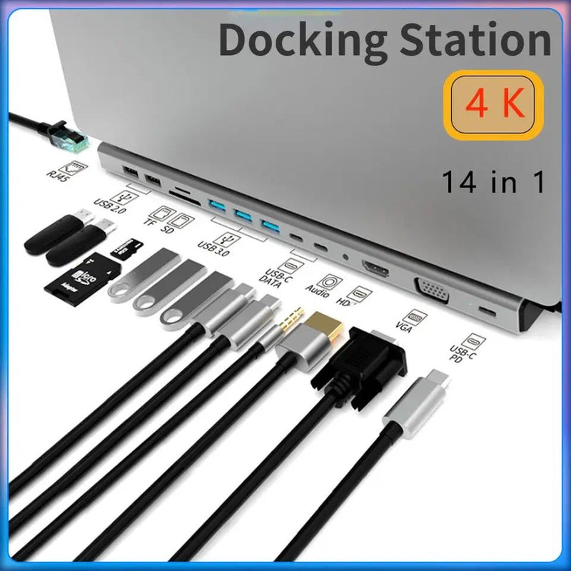 7 in 1USB C Laptop Docking Station HUB To HDMI-compatible USB Hub Adapter - Tuzzut.com Qatar Online Shopping