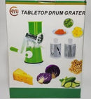 Multi-Function Vegetable Fruit Cutter Rotary Round Drum Cheese Grater with 3 Stainless Steel - Tuzzut.com Qatar Online Shopping