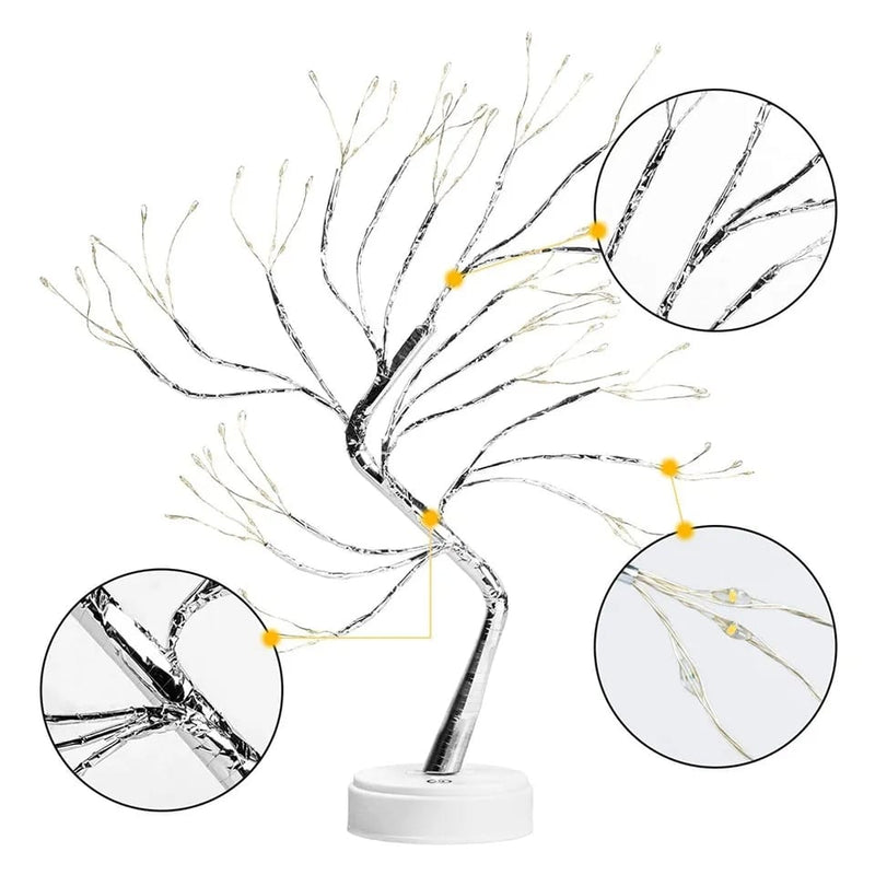 Tabletop Tree Lamp, Decorative LED Lights Usb Or AA Battery Powered For Bedroom Home Party - Tuzzut.com Qatar Online Shopping
