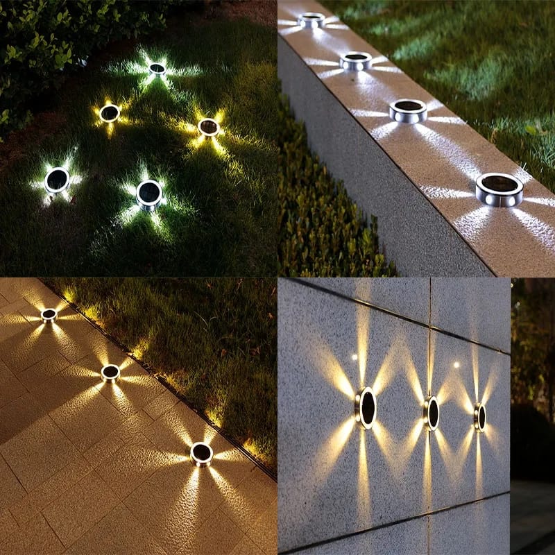 Solar Wall Light Outdoor Garden Deck Round Petal Fence Light S4884984 - Tuzzut.com Qatar Online Shopping