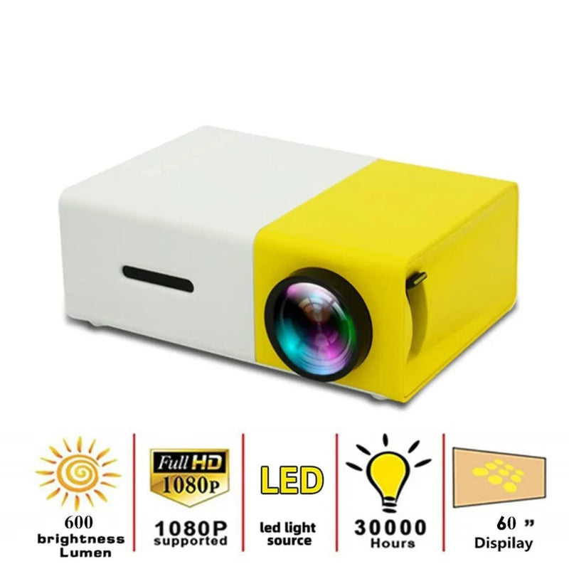 Mini LED Projector 1080P HDMI-compatible HD Full Screen USB Audio Portable Home Media - Tuzzut.com Qatar Online Shopping